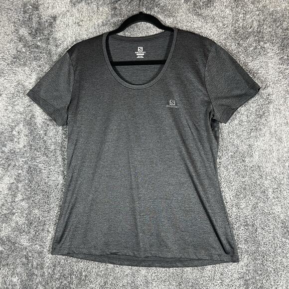 Salomon Shirt Womens Large Performance Athletic Running Tee Short Sleeve Top - Picture 1 of 7
